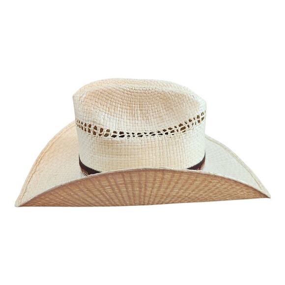 John B Stetson company cowboy hat sz 6 3/4 western hat with brown band - Picture 3 of 13